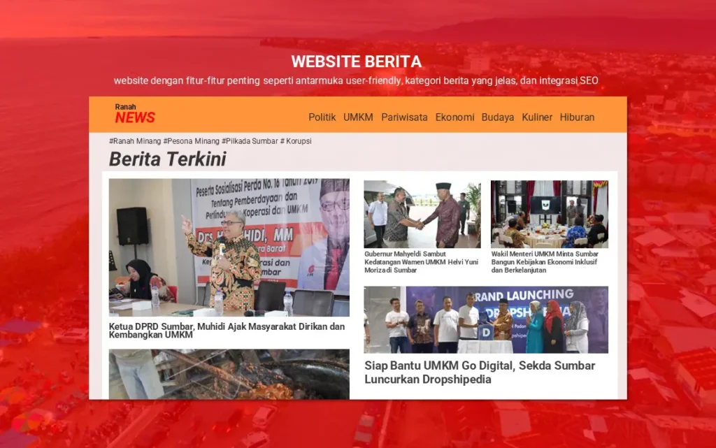 Website Berita Profesional dengan Desain Modern dan SEO Optimasi